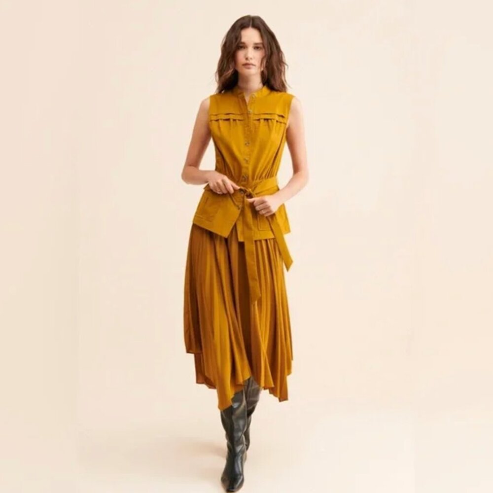 Anthropologie Pleated Midi Dress